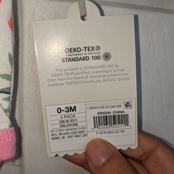 Target Cloud Island 4 Pk Long Sleeve Bodysuits Spring Florals & Patterns 0-3M - Picture 5 of 12